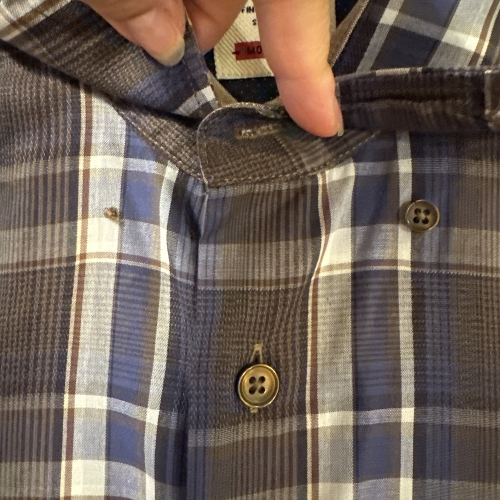 Haupt Germany Men Button Shirt Modern Fit Sz M 39/40, 15 1/2 - Picture 6 of 8